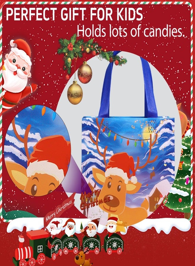 SHBLOMK 16PCS Christmas Gift Bags, Christmas Tote Bags with Handles, Reusable Non-woven Shopping Bags for Xmas Party Supplies, Xmas Decorations - Image 3